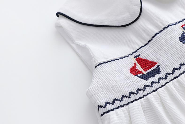 2023 Spanish Baby Dresses For Girls Kids Embroidery Sleeveless Dress Summer Childrens Boutique Clothing Toddler Cotton Vestidos