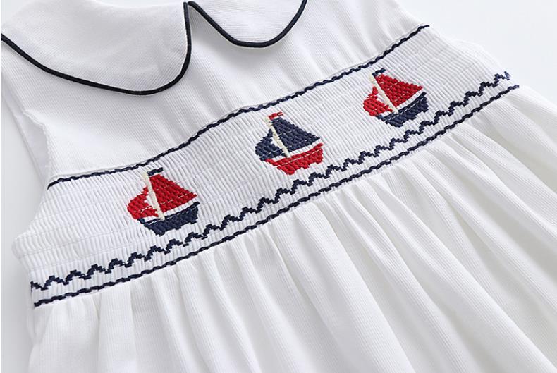2023 Spanish Baby Dresses For Girls Kids Embroidery Sleeveless Dress Summer Childrens Boutique Clothing Toddler Cotton Vestidos