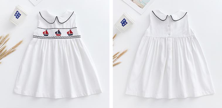 2023 Spanish Baby Dresses For Girls Kids Embroidery Sleeveless Dress Summer Childrens Boutique Clothing Toddler Cotton Vestidos