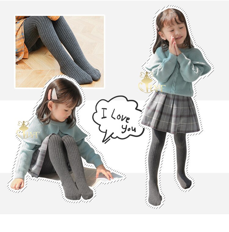 Children Tights Baby Girl Pantyhose Cotton Knitted Infant Girl Newborn Kids Stocking Toddler Pantyhose Casual Pants