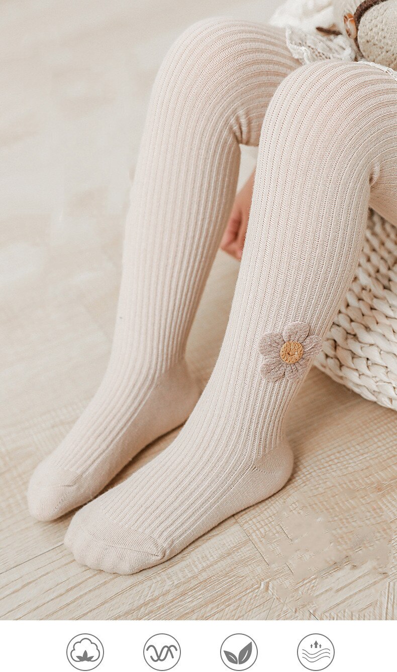 Kids Girls Cotton Tights Princess Flower Baby Girls One-Piece Pantyhose Children Spring Autumn Warm Legging Pants Lace Stocking