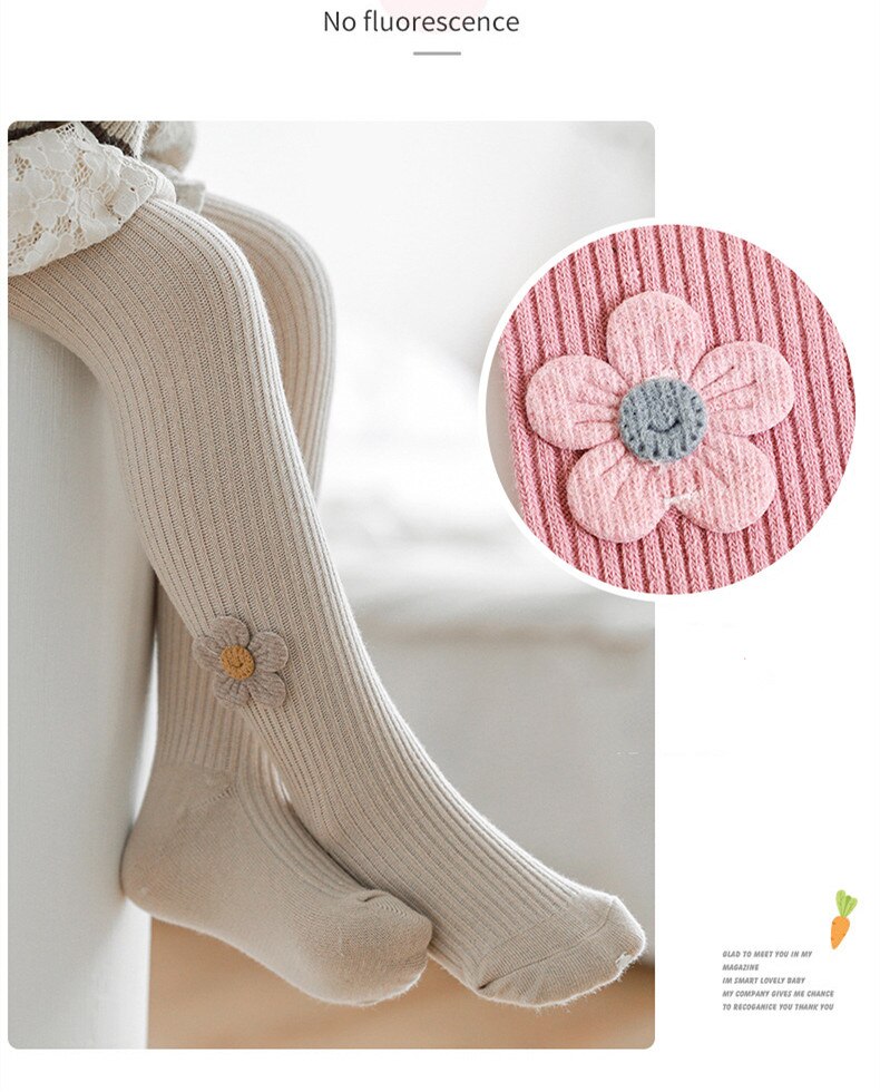 Kids Girls Cotton Tights Princess Flower Baby Girls One-Piece Pantyhose Children Spring Autumn Warm Legging Pants Lace Stocking