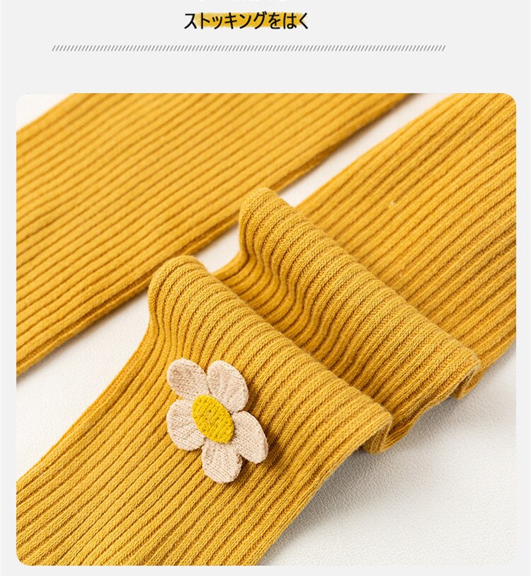 Kids Girls Cotton Tights Princess Flower Baby Girls One-Piece Pantyhose Children Spring Autumn Warm Legging Pants Lace Stocking