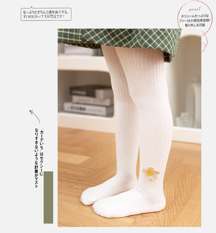 Kids Girls Cotton Tights Princess Flower Baby Girls One-Piece Pantyhose Children Spring Autumn Warm Legging Pants Lace Stocking