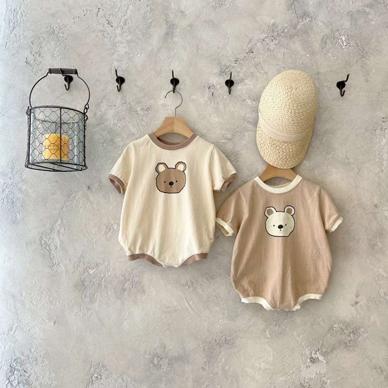 Korea 2023 Summer Newborn Baby Girl Boys Rabbit Casual T shirt Romper Bodysuits Jumpsuit Toddler Boy Clothing Cotton One-pieces