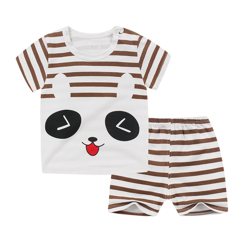 Baby Boys Girls Cartoon 100% Cotton Kids T-shirts Set Summer Newborn Infant Sports 2 Piece Set T Shirt Toddler Girl Clothes Sets