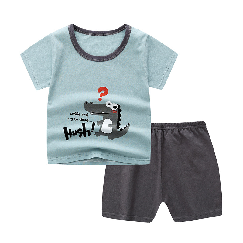 Baby Boys Girls Cartoon 100% Cotton Kids T-shirts Set Summer Newborn Infant Sports 2 Piece Set T Shirt Toddler Girl Clothes Sets