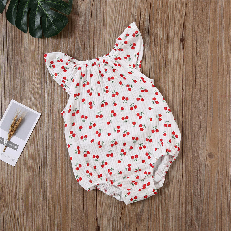 Baby Girls Romper Summer Infant Unisex Newborn Sleeveless Girls Print One-pieces Jumpsuit Baby Cotton Linen Soft Clothes Outfits