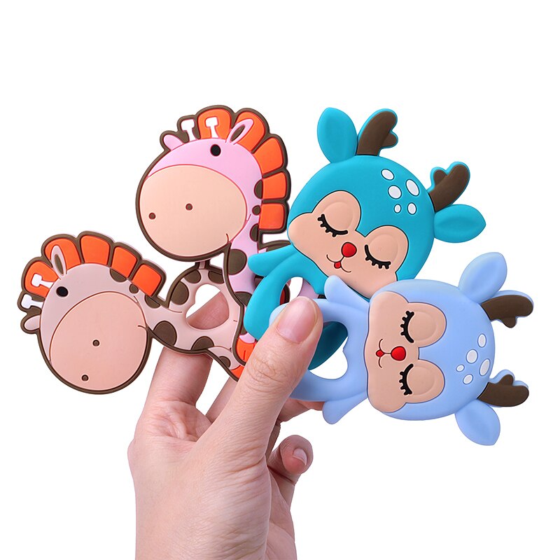 TYRY.HU 1Pc Baby Silicone Teether BPA Free Cartoon Frog Deer Teething Necklace Pendant Nursing Teeth Gift Baby Silicone Teether TYRY.HU 1Pc Baby Silicone Teether BPA Free Cartoon Frog Deer Teething Necklace Pendant Nursing Teeth Gift Baby Silicone Teether