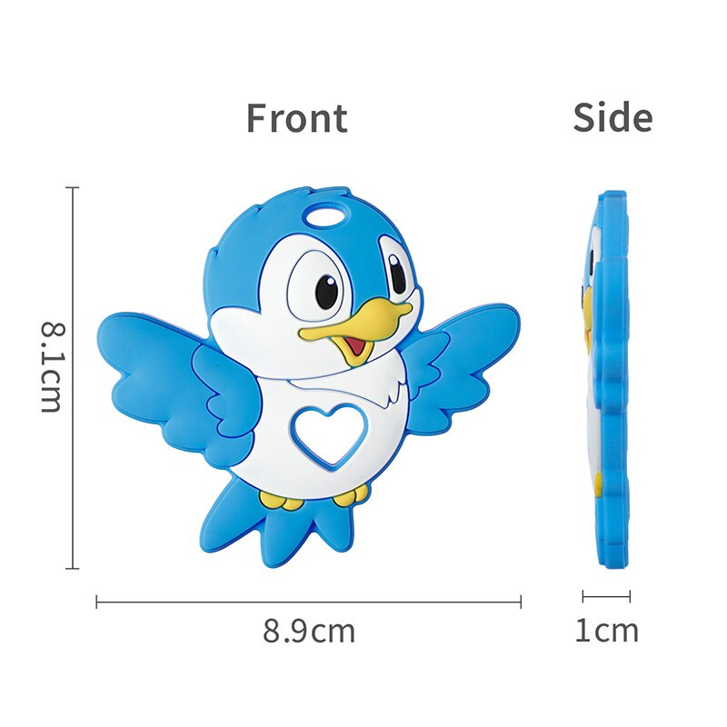 1Pc New Baby Silicone Teether BPA-Free Cartoon Bird Bee Baby Necklace Pendant Silicone Teether Baby Teeth Care Chewing Toy