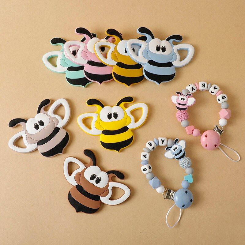 1Pc New Baby Silicone Teether BPA-Free Cartoon Bird Bee Baby Necklace Pendant Silicone Teether Baby Teeth Care Chewing Toy