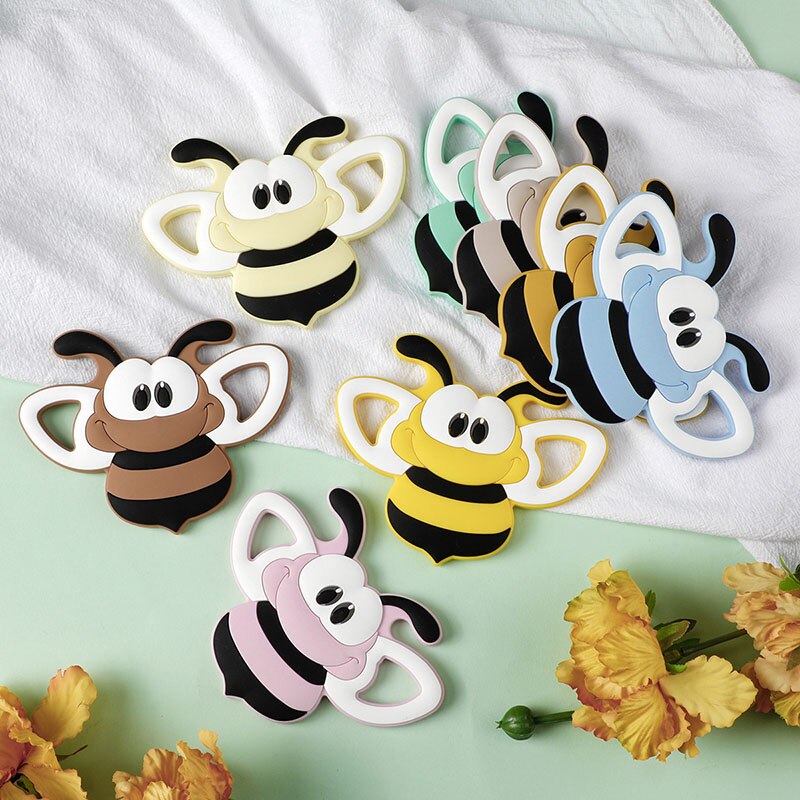 1Pc New Baby Silicone Teether BPA-Free Cartoon Bird Bee Baby Necklace Pendant Silicone Teether Baby Teeth Care Chewing Toy