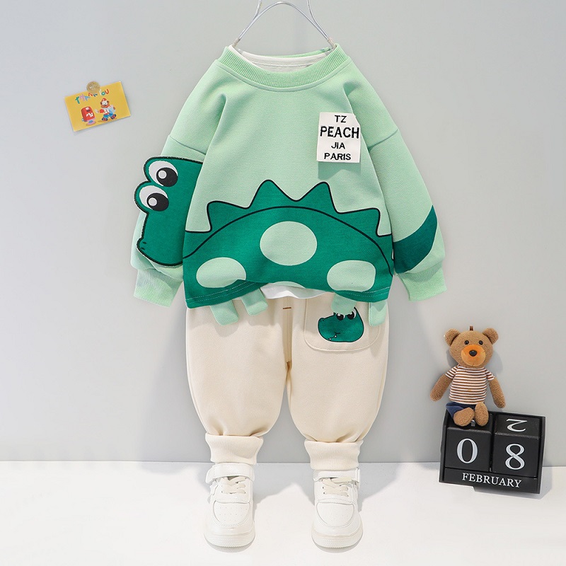 Children's Clothing Baby Long Sleeve Two Piece Set 1-4 Year Old Girl Spring and Autumn New Cartoon Leisure Sports Suit T-shirt