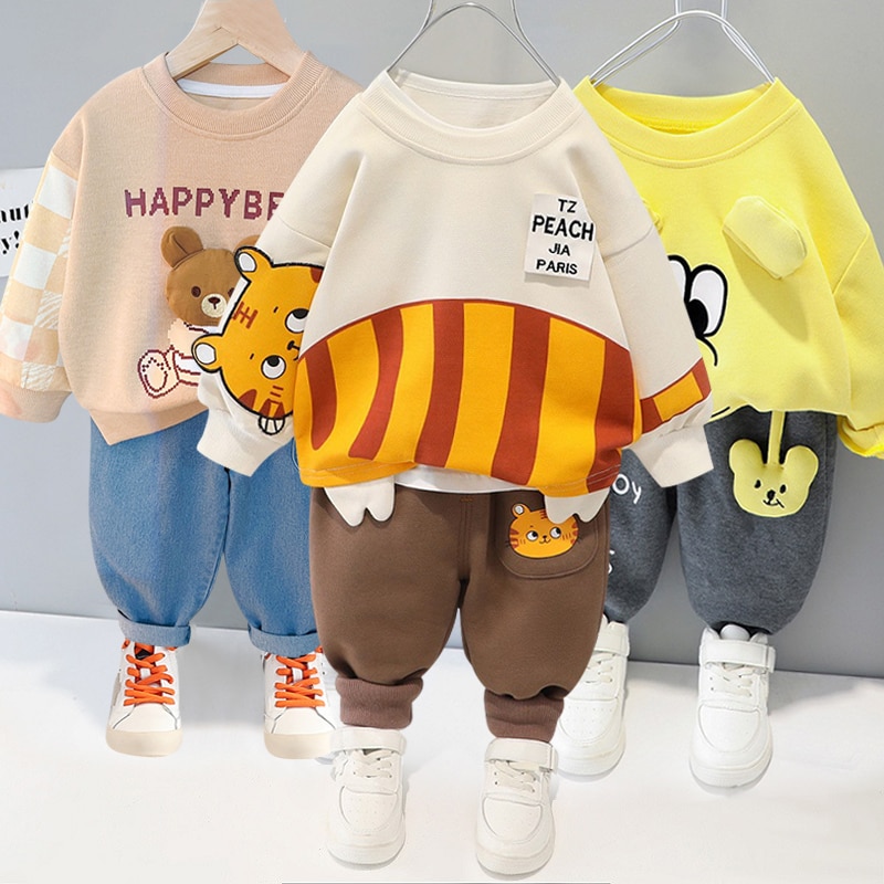 Children's Clothing Baby Long Sleeve Two Piece Set 1-4 Year Old Girl Spring and Autumn New Cartoon Leisure Sports Suit T-shirt Children's Clothing Baby Long Sleeve Two Piece Set 1-4 Year Old Girl Spring and Autumn New Cartoon Leisure Sports Suit T-shirt