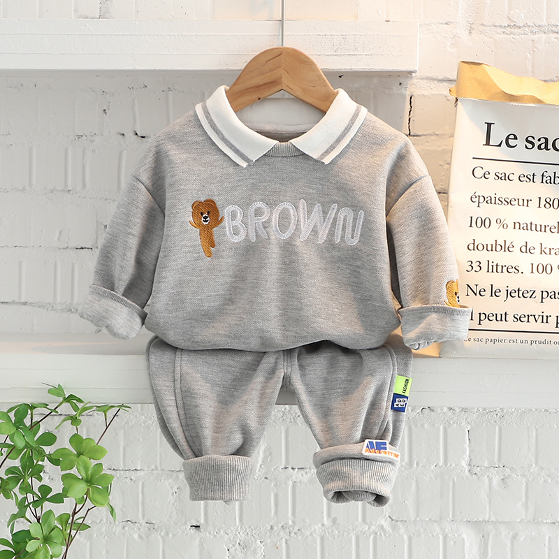 Children's Clothing Baby Long Sleeve Two Piece Set 1-4 Year Old Girl Spring and Autumn New Cartoon Leisure Sports Suit T-shirt