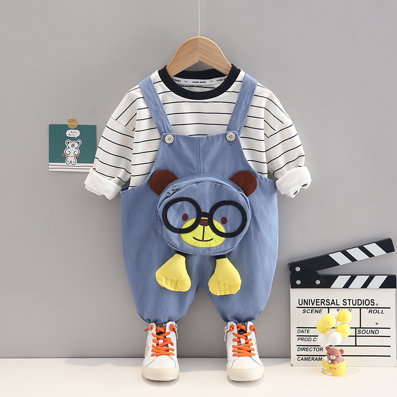 Children's Clothing Baby Long Sleeve Two Piece Set 1-4 Year Old Girl Spring and Autumn New Cartoon Leisure Sports Suit T-shirt