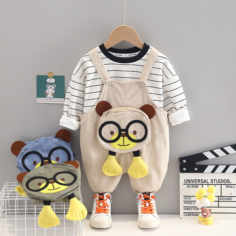 Children's Clothing Baby Long Sleeve Two Piece Set 1-4 Year Old Girl Spring and Autumn New Cartoon Leisure Sports Suit T-shirt