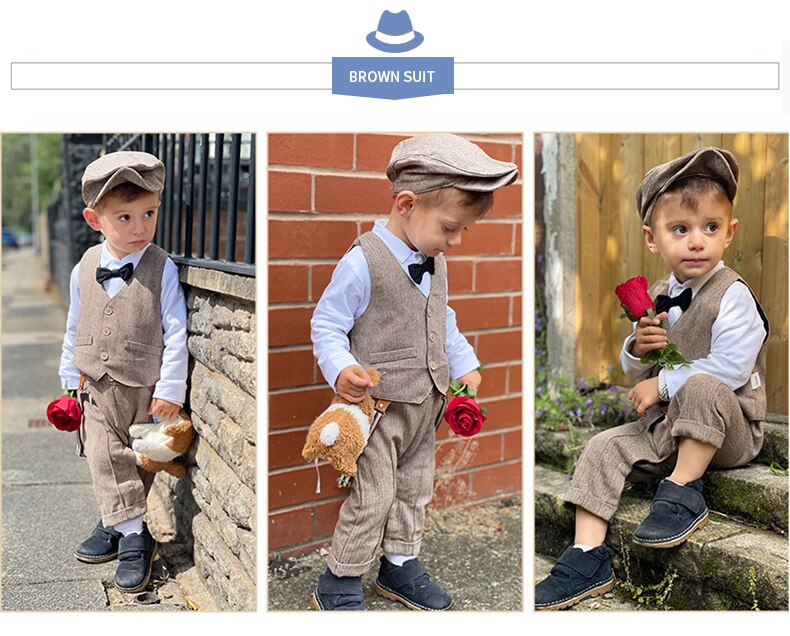 Newborn Boy Formal Clothes Set Infant Boy Gentleman Birthday Romper Outfit With Hat Vest Long Sleeve Infant Jumpsuit Suit Formal Newborn Boy Formal Clothes Set Infant Boy Gentleman Birthday Romper Outfit With Hat Vest Long Sleeve Infant Jumpsuit Suit Formal