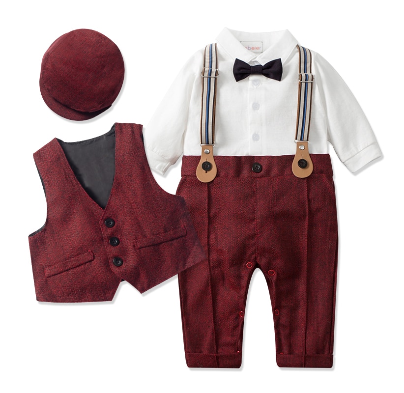 Newborn Boy Formal Clothes Set Infant Boy Gentleman Birthday Romper Outfit With Hat Vest Long Sleeve Infant Jumpsuit Suit Formal Newborn Boy Formal Clothes Set Infant Boy Gentleman Birthday Romper Outfit With Hat Vest Long Sleeve Infant Jumpsuit Suit Formal