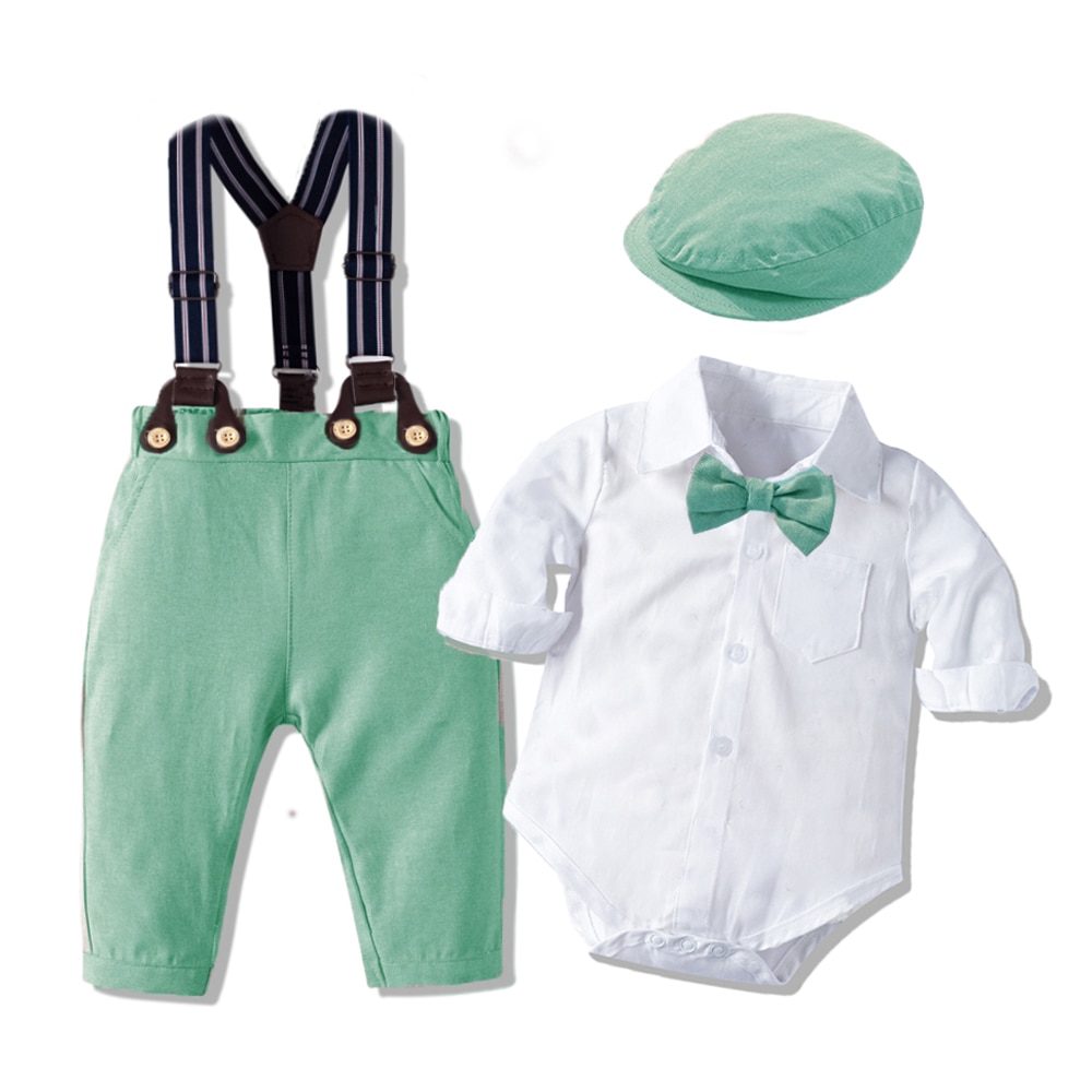 Gentleman Toddler Boy Romper Clothing Suit Newborn Solid Cotton Jumpsuit Belt Bow Hat Set Baby Boys 1st Birthday Wedding Outfit Gentleman Toddler Boy Romper Clothing Suit Newborn Solid Cotton Jumpsuit Belt Bow Hat Set Baby Boys 1st Birthday Wedding Outfit