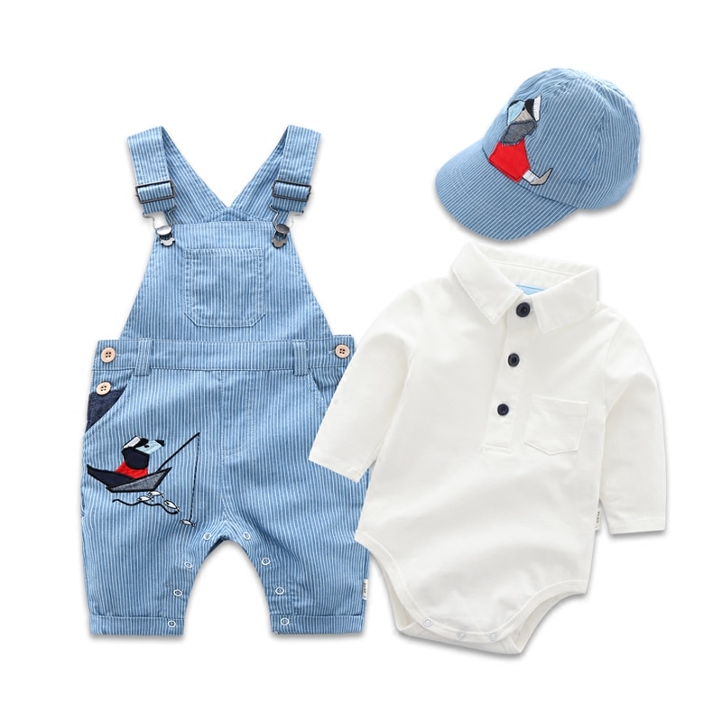 Newborn Clothes Toddler Boy Hat Romper Baby Set 3PCS Cotton Bib Long-sleeved Jumpsuit Suit Boys Fashion Outfit 3 6 9 12 18 24M Newborn Clothes Toddler Boy Hat Romper Baby Set 3PCS Cotton Bib Long-sleeved Jumpsuit Suit Boys Fashion Outfit 3 6 9 12 18 24M
