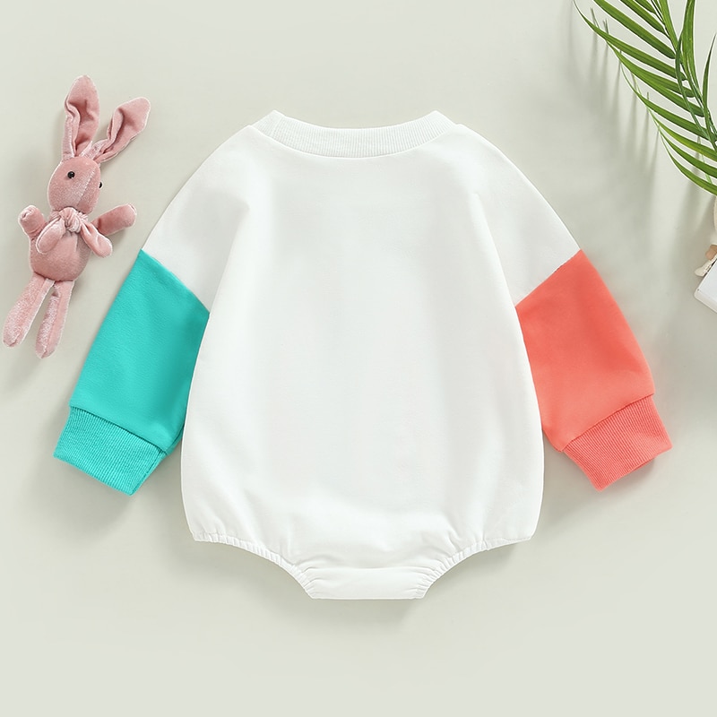 Lovely Autumn Newborn Baby Boys Girls Easter Rompers Clothes Coloful Letter Print Patchwork Long Sleeve Sweatshirts Jumpsuits Lovely Autumn Newborn Baby Boys Girls Easter Rompers Clothes Coloful Letter Print Patchwork Long Sleeve Sweatshirts Jumpsuits
