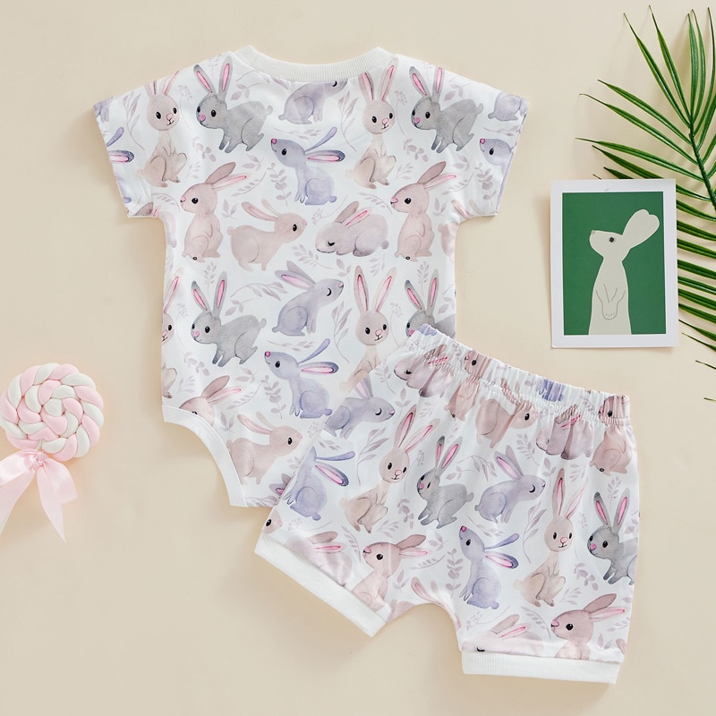 Fashion Summer Toddler Newborn Baby Boys Girls Easter Clothes Outffits Rabbit Print Short Sleeve Bodysuits+Shorts Tracksuits Fashion Summer Toddler Newborn Baby Boys Girls Easter Clothes Outffits Rabbit Print Short Sleeve Bodysuits+Shorts Tracksuits