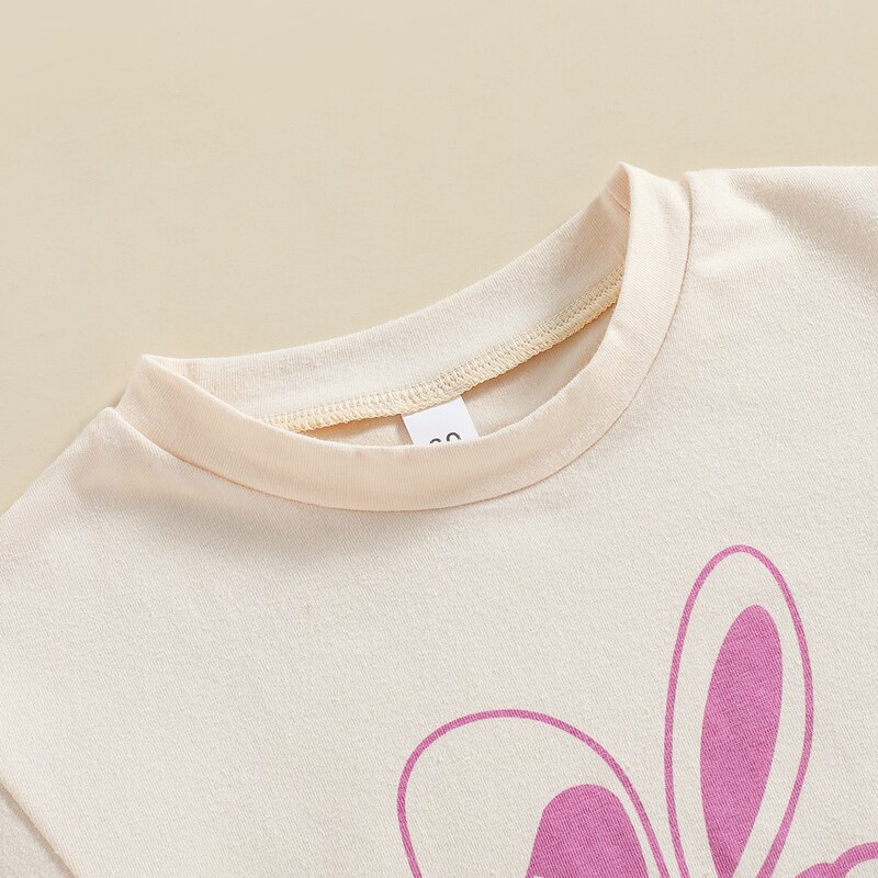 Lovely Summer Newborn Baby Boys Girls Easter Rompers Clothes 0-18M Letter Print Short Sleeve O-neck Bodysuits Jumpsuits Overalls