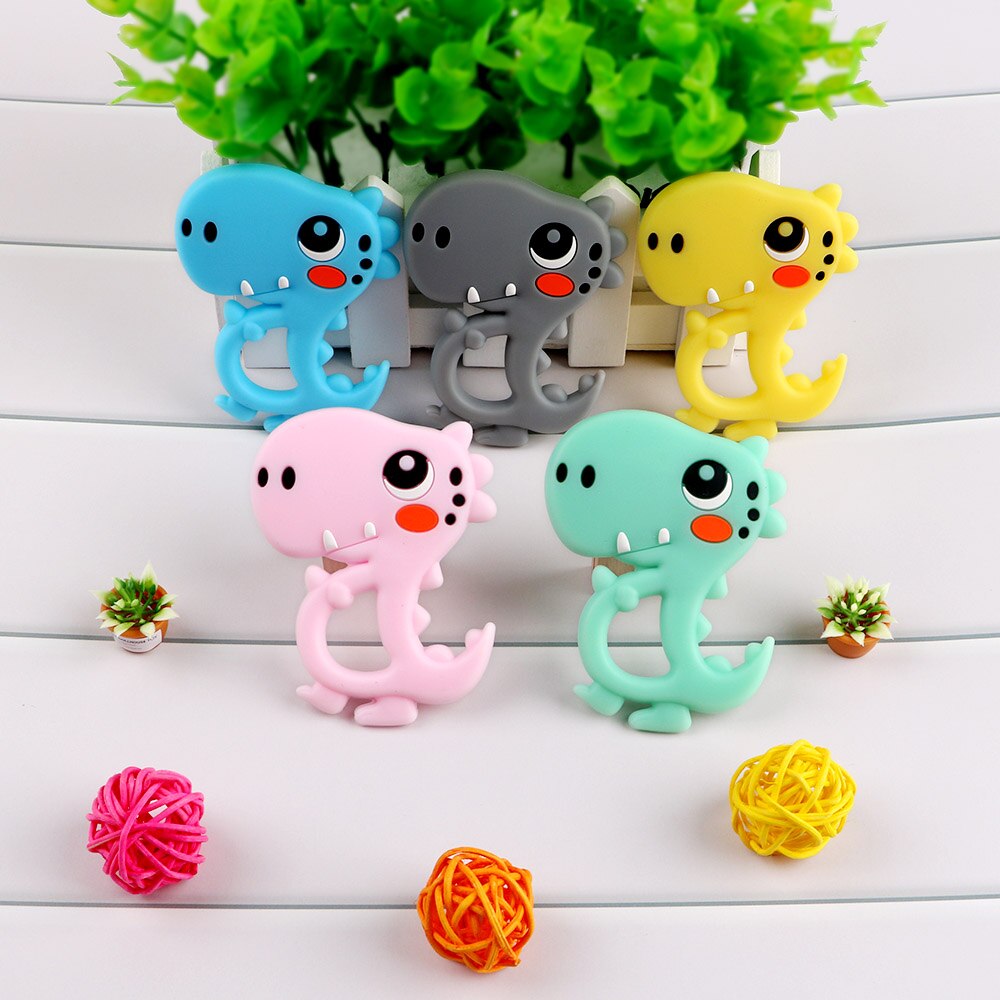 Kovict 1Pc Sheep Dinosaur Cartoon Teethers Food Grade Pacifier Chain DIY Necklace Baby Molar Care Toys Accessories Kovict 1Pc Sheep Dinosaur Cartoon Teethers Food Grade Pacifier Chain DIY Necklace Baby Molar Care Toys Accessories