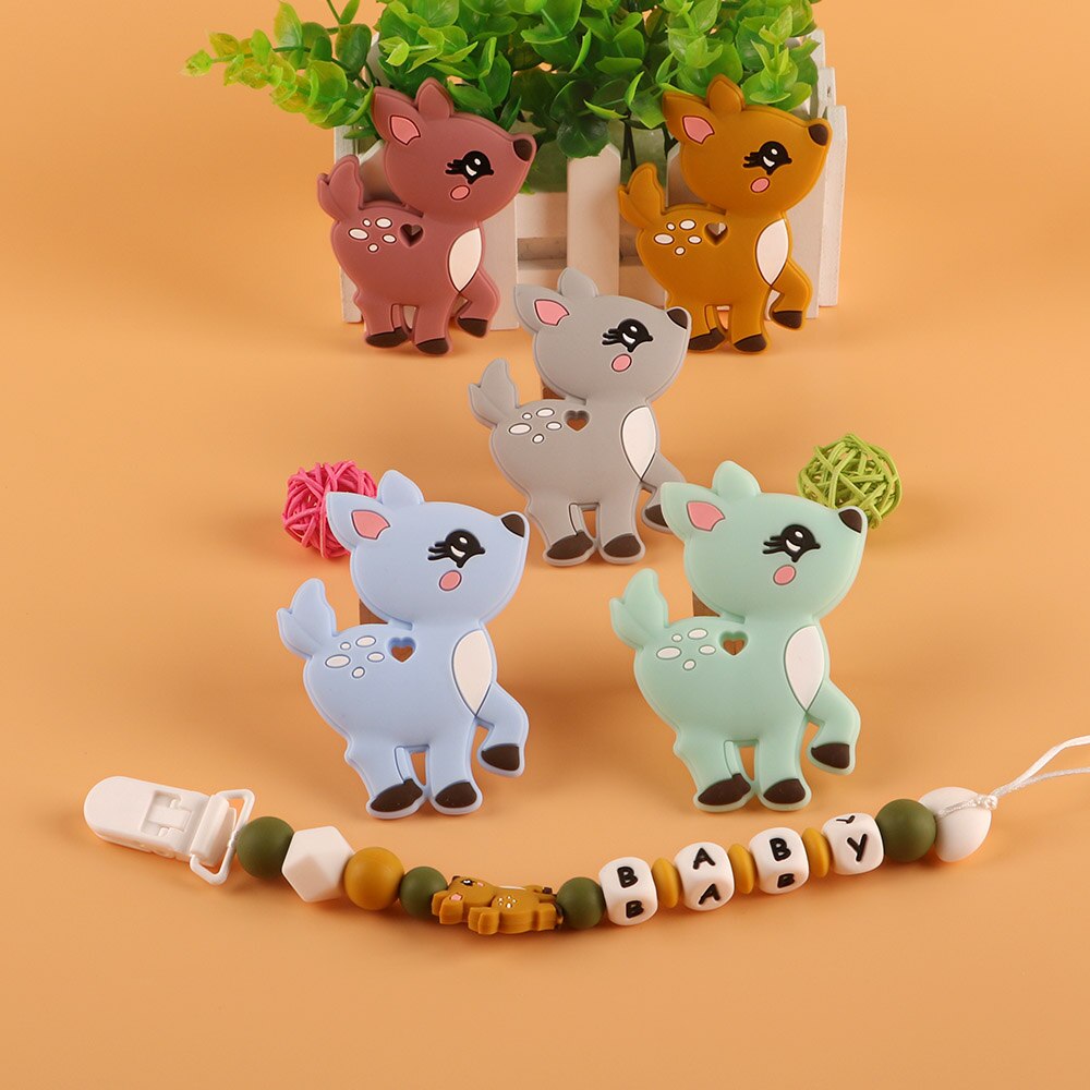 Silicone Teether Cartoon Animals Rainbow Train 1pc Food Grade Silicone Pendants DIY Pacifier Chain Accessories Baby Molar Toys Silicone Teether Cartoon Animals Rainbow Train 1pc Food Grade Silicone Pendants DIY Pacifier Chain Accessories Baby Molar Toys