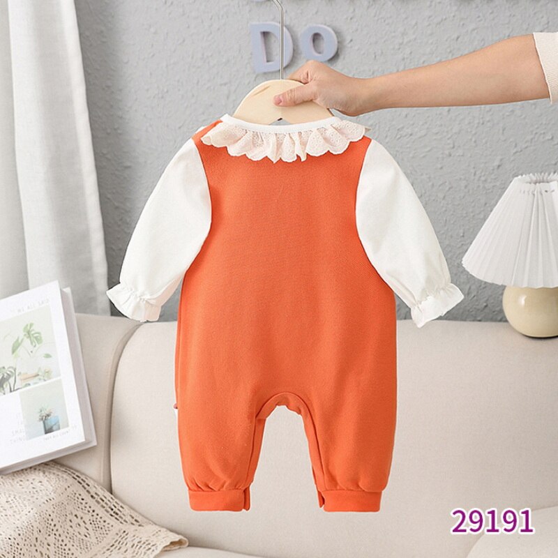 2022 Spring Family Matching Sister Clothes Long Sleeves Orange Sheep Romper+Princess Dress Twins Cute Clothes Outfits E9181 2022 Spring Family Matching Sister Clothes Long Sleeves Orange Sheep Romper+Princess Dress Twins Cute Clothes Outfits E9181