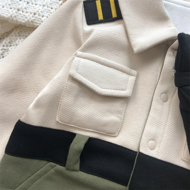 New Autumn Family Matching Outfits for Baby Girl Boy Long Slevees Tie Dress+Turn-down Collar Romper Sister Brother Clothes E2266