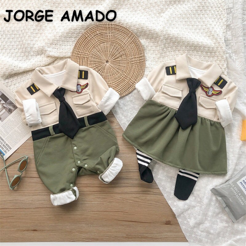 New Autumn Family Matching Outfits for Baby Girl Boy Long Slevees Tie Dress+Turn-down Collar Romper Sister Brother Clothes E2266 New Autumn Family Matching Outfits for Baby Girl Boy Long Slevees Tie Dress+Turn-down Collar Romper Sister Brother Clothes E2266