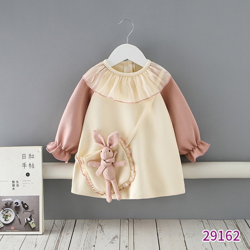 2022 Spring Family Matching Sister Clothes Long Sleeves Pink Rabbit Romper+Princess Baby Dress Twins Cute Clothes Outfits E9152 2022 Spring Family Matching Sister Clothes Long Sleeves Pink Rabbit Romper+Princess Baby Dress Twins Cute Clothes Outfits E9152