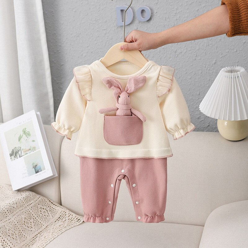 2022 Spring Family Matching Sister Clothes Long Sleeves Pink Rabbit Romper+Princess Baby Dress Twins Cute Clothes Outfits E9152 2022 Spring Family Matching Sister Clothes Long Sleeves Pink Rabbit Romper+Princess Baby Dress Twins Cute Clothes Outfits E9152