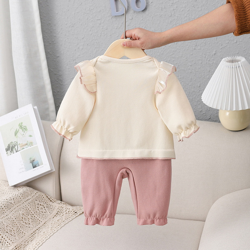 2022 Spring Family Matching Sister Clothes Long Sleeves Pink Rabbit Romper+Princess Baby Dress Twins Cute Clothes Outfits E9152