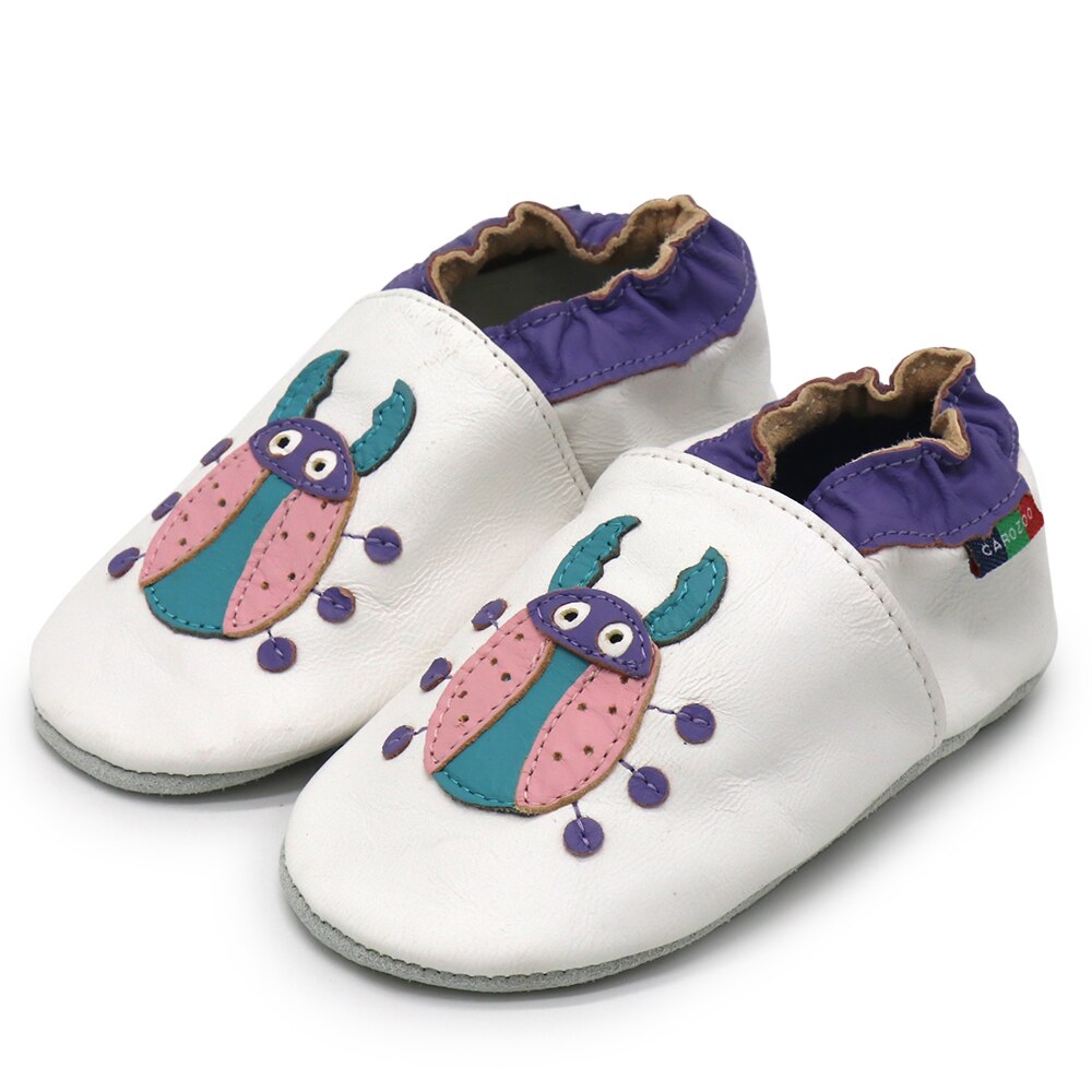Carozoo Girl Boy Shoes Soft Sheepskin Leather Shoes Skid-Proof Soft Soled Shoes Newborn Baby First Walkers Shoe Fit 0-24 Monther