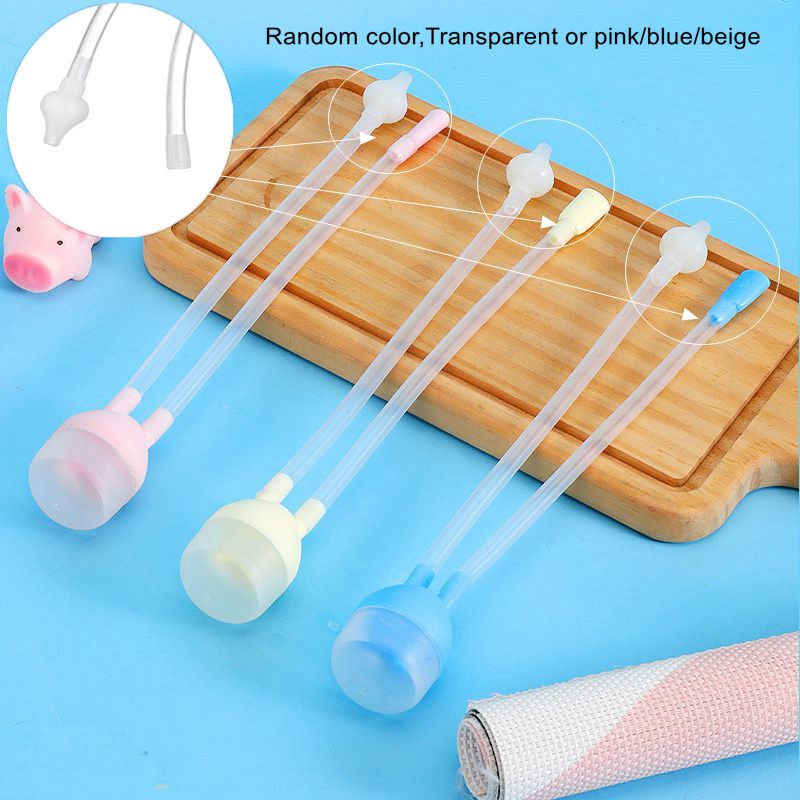 Newborn Baby Nasal Aspirator Mouth Suction Type Nasal Absorption Cleaner for Infant Anti-reflux Silicone Booger Suction Pipe