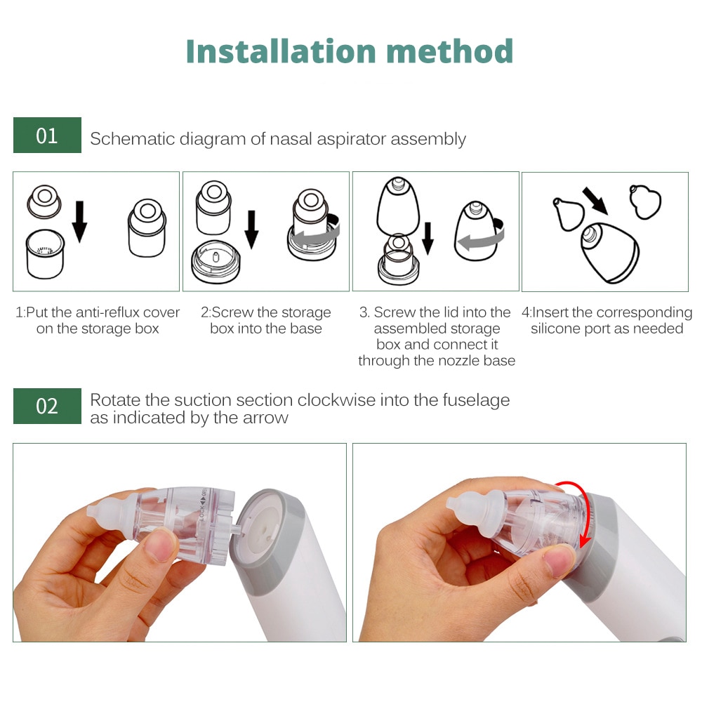 Baby Nasal Aspirator Adjustable suction Nose Cleaner Newborn infantil Safety Sanitation Nasal dischenge patency tool Baby Nasal Aspirator Adjustable suction Nose Cleaner Newborn infantil Safety Sanitation Nasal dischenge patency tool