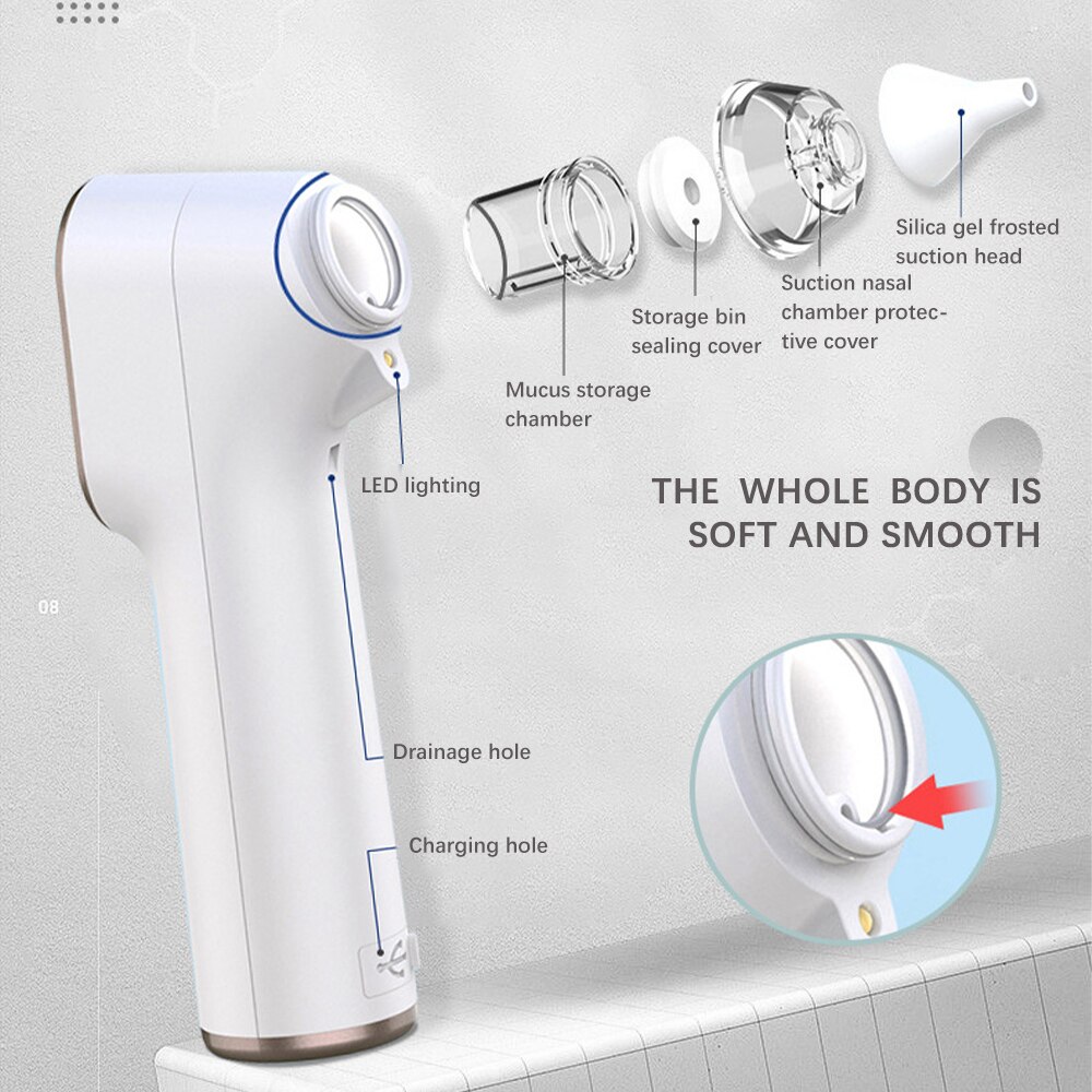 Baby Nasal Aspirator Electric LED Display Nose Cleaner Inhaler Newborn Aspire Equipment Ear Care Preventing Backflow Aspirat Baby Nasal Aspirator Electric LED Display Nose Cleaner Inhaler Newborn Aspire Equipment Ear Care Preventing Backflow Aspirat