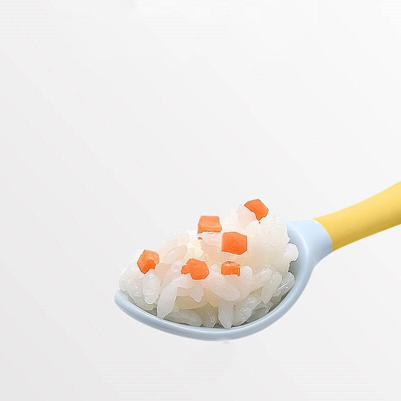 2PCS Silicone Spoon Fork Set for Baby Utensils Auxiliary Food Toddler Learn To Eat Training Bendable Soft Fork Infant Tableware