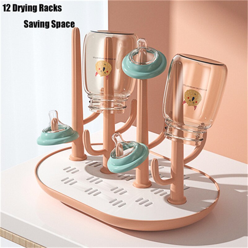 Detachable Baby Bottle Drying Rack Infant Feeding Bottle Drain Drying RacksSolid Color Feeding Cup Holder Storage Box Dryer