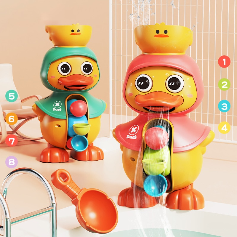 Kids Shower Bath Toys Cute Duck Bathtub Toys for Toddlers 1-4 Years Old with Rotating Water Wheels Bathroom Power Suction Water Kids Shower Bath Toys Cute Duck Bathtub Toys for Toddlers 1-4 Years Old with Rotating Water Wheels Bathroom Power Suction Water