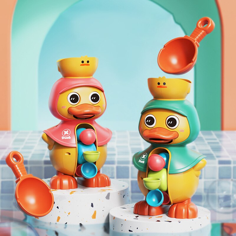 Kids Shower Bath Toys Cute Duck Bathtub Toys for Toddlers 1-4 Years Old with Rotating Water Wheels Bathroom Power Suction Water Kids Shower Bath Toys Cute Duck Bathtub Toys for Toddlers 1-4 Years Old with Rotating Water Wheels Bathroom Power Suction Water