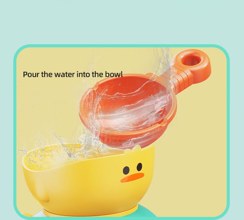 Kids Shower Bath Toys Cute Duck Bathtub Toys for Toddlers 1-4 Years Old with Rotating Water Wheels Bathroom Power Suction Water