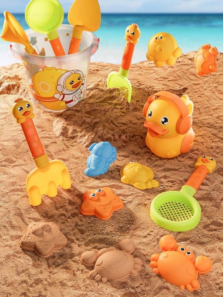 Summer Beach Toys for Kids Bucket Set with Cute Animal Model Water Sand Play Kit Outdoor Games Garden Toys for Children Gifts