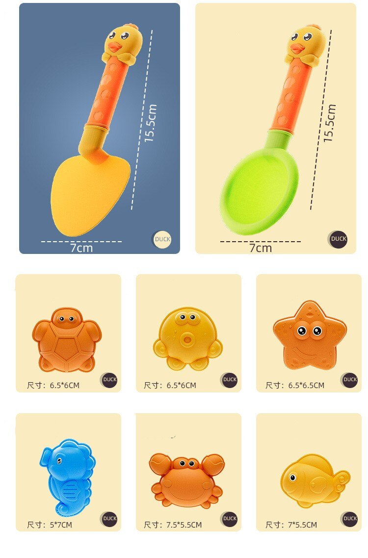 Summer Beach Toys for Kids Bucket Set with Cute Animal Model Water Sand Play Kit Outdoor Games Garden Toys for Children Gifts