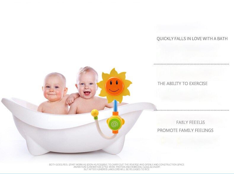 Baby Shower Faucet Squirting Sprinkler Sunflower Toys Strong Suction children's Bathroom Water Game Play Manual Pressure Spray