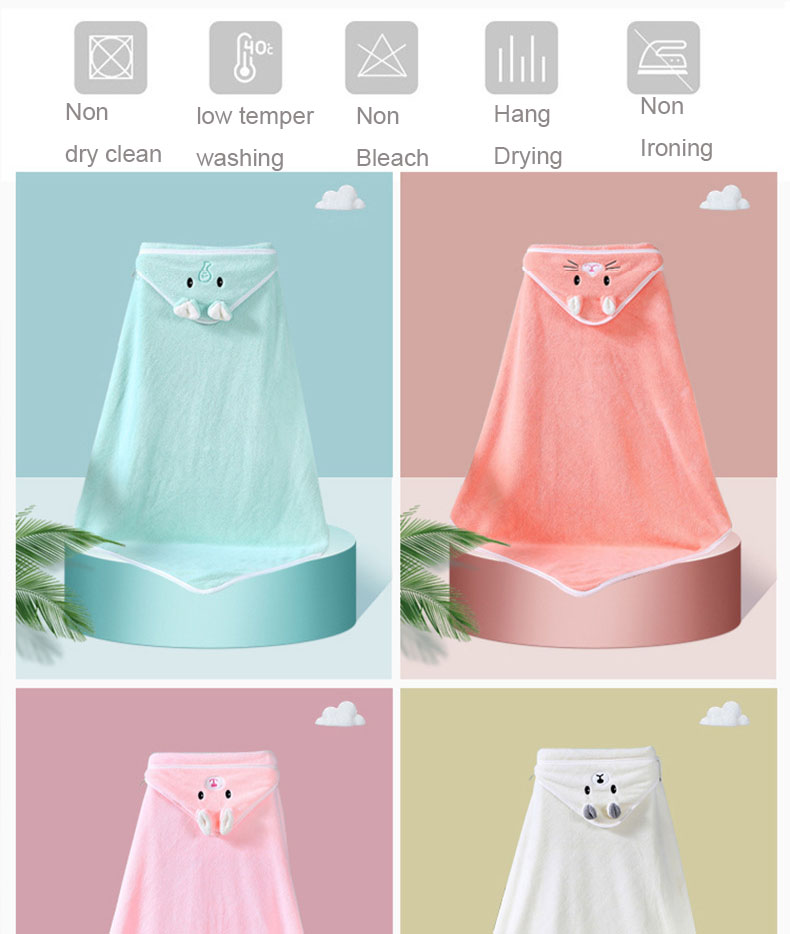 Baby Bath Towel Girl Boy Soft Cartoon Baby Towels Newborn with Hood Coral Fleece Infant  Blanket Baby Bathrobe Quilt Washcloth