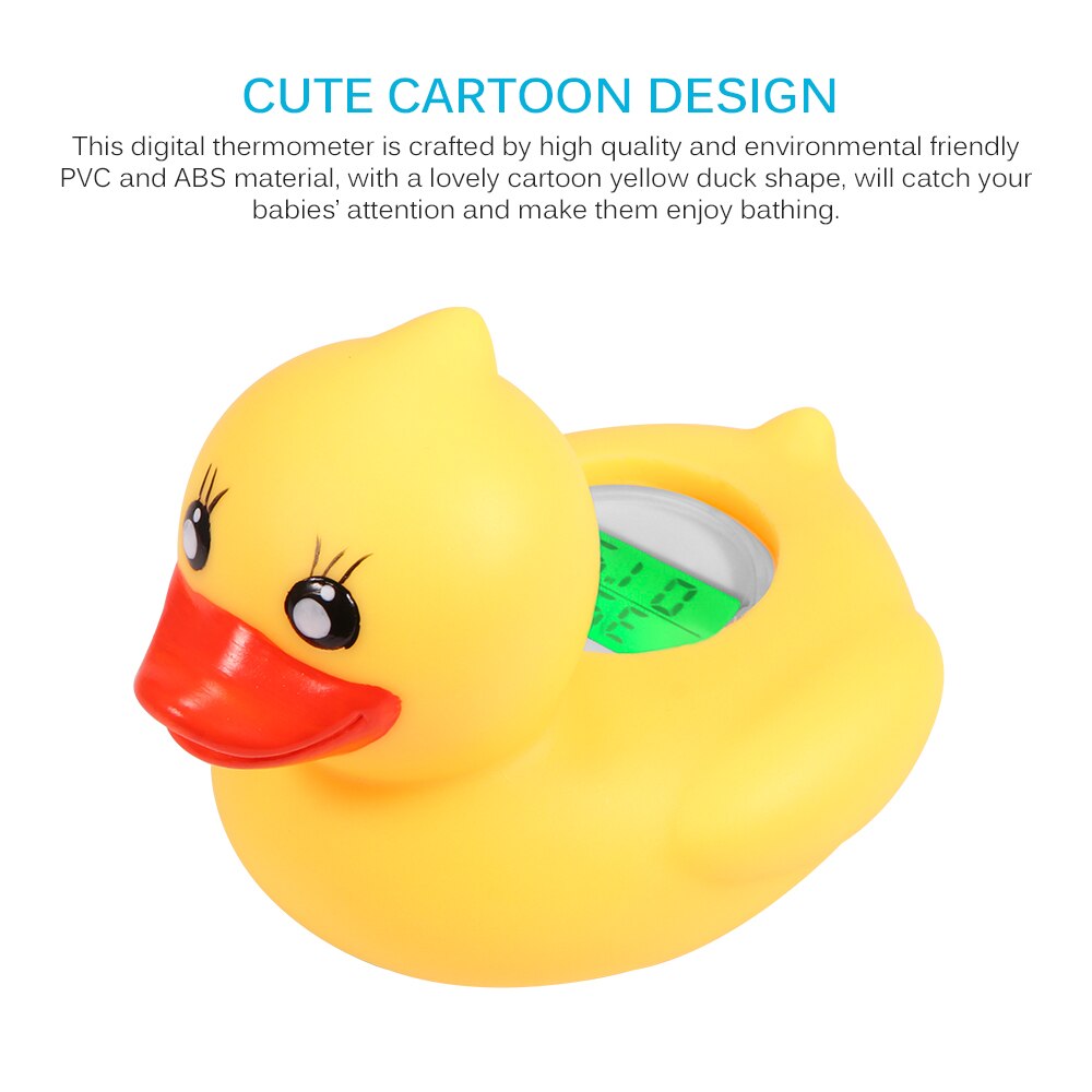 Bathroom Water Thermometer Bath Waterproof Digital Thermometer Floating Duck Infant Sensor LED Warning Bathtub Alarm Chronograph